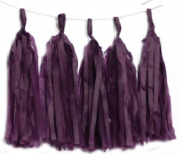 Purple Tissue Tassel Garland